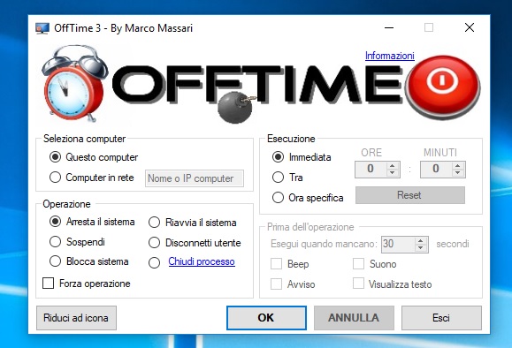 offtime spegnere il pc
